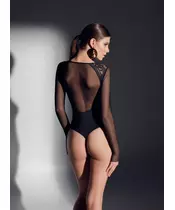 Jolidon An unmatched women's bodysuit made of light lace and a thin translucent mesh H2196