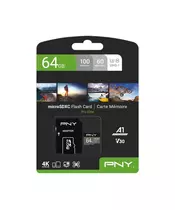 PNY Pro Elite 64GB Micro SD w/Adapter CLASS10 U3