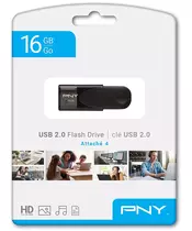 PNY Attache 4 USB 2.0 Stick 16GB Black