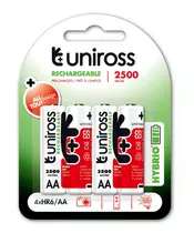 Uniross AA 2500 Hybrio Rechargeable Battery 4pcs