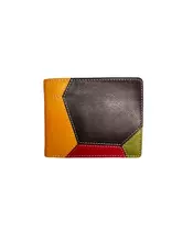 Migant Design Men's Multicolor Leather Bifold Wallet - 10 Credit Card Slots, ID Case, 2 Note Compartments, and Coin Pocket