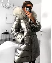 Hooded silver coat