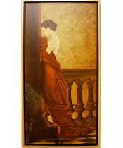 ''Lady with the red dress'' Ελαιοτυπία (Framed)