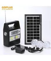 Ηλιακό σύστημα φωτισμού &#8211; φόρτισης , USB/SD, Mp3 Player, FM Radio, 3  LED 100LM  και τηλεχειριστήριο GD PLUS
