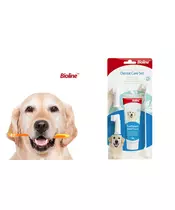 Bioline σετ οδοντικής φροντίδας για σκύλους με οδοντόκρεμα βοδινού
