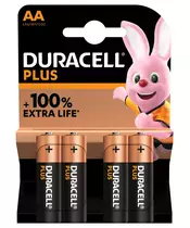 Duracell Alkaline AA Plus Batteries 4pcs