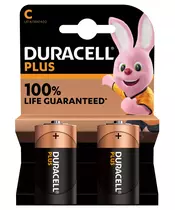 Duracell Alkaline C Plus Batteries 2pcs