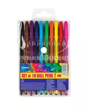 Set of 10 colors ball pens 1.0mm / PVC bag