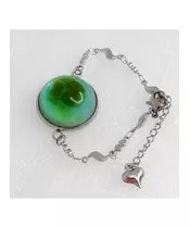"Green Sphere" Resin Art Chain Bracelet