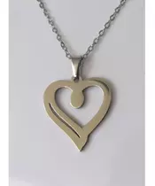 "Chic & Simple -Heart" Silver Color Necklace