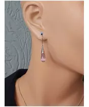 Silver Earrings "Drop - Pink" (S925)