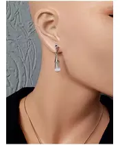 Silver Earrings "Drop -White" (S925)