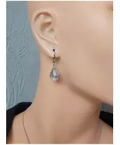 Silver Earrings "Drop 2 - White" (S925)