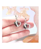 Silver Earrings "Black Hearts" (S925)
