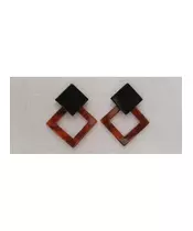 Black & Brown Rhombus earrings