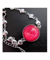 "Fuchsia Sphere" Resin Art Chain Bracelet