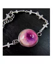 "Light Purple Sphere" Resin Art Chain Bracelet