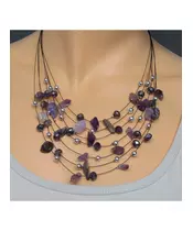 Multi-layers Necklace - Amethyst