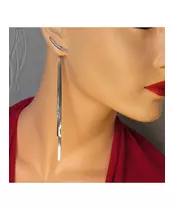 Long Earrings "Bright lines -Silver"