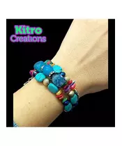 Multilayered Beads Bracelet "Light Blue"