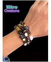 Multilayered Beads Bracelet "Black-Gold"