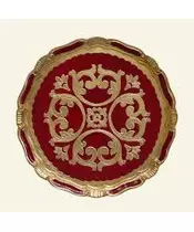 L & M Florence Art Florentine Charger Plate Red