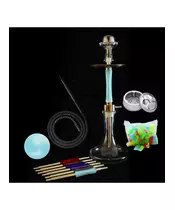 Hookah Marble Blue-Light with Accessories
