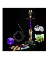Hookah Marble Violet with Accessories