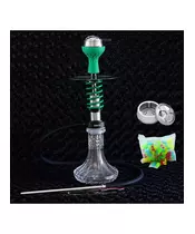 Spring Hookah Mini Silver-Green with Accessories