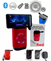 Bluetooth Speaker Portable With LED Light Red BB10City