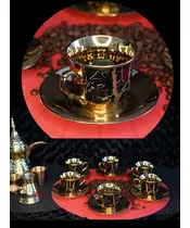 ORIENTAL COFFE Tea SET DARK GOLD 6pcs #CF01