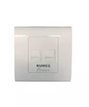 Kuwes Outlet Double Faceplate UK 86x86mm