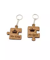 King & Queen Wooden Keyrings