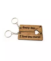 My Whole Heart Wooden Keyring