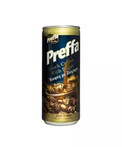 case of 24 cans of PREFFA COFFEE BLACK WITH SUGAR 240ml
