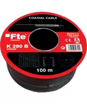 FTE K290B Coaxial Cable Black PE RG6 100m
