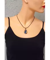 Artistic handmade necklace "Glowing Blue Veil"