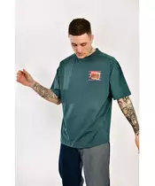 Oversized T-shirt with barcode prints in petrol