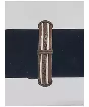Leather Handmade Men's Bracelet "Brown-White -1"