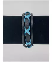 Leather Handmade Men's Bracelet "Βlue- Black"