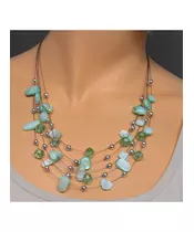 Multi-layers Necklace - Green Beads