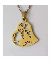 "Chic & Simple -Hearts No.2"Gold Color Necklace