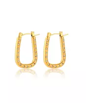 Allier Rectangle Hoops Sparkling 18k Gold Plated