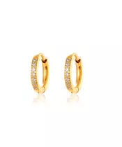 Yvoire Huggie Pave Sparkling MIni Hoops 18K Gold Plated