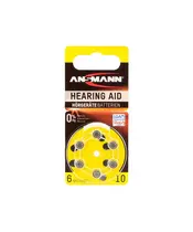 ANSMANN Zinc Air 10 - Pack of 6,Non - Rechargeable Batteries,Hearing Aid Batteries