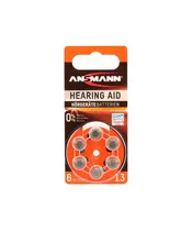 ANSMANN Zinc Air 13 - Pack of 6,Non - Rechargeable Batteries,Hearing Aid Batteries