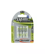 ANSMANN Micro - AAA size - Pack of 4, NiMH Rechargeable Batteries