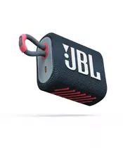 JBL GO3, Portable Bluetooth Speaker, Waterproof IP67, (Blue-Pink)