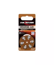 ANSMANN Zinc Air 312 - Pack of 6,Non - Rechargeable Batteries,Hearing Aid Batteries