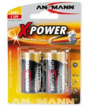 ANSMANN Baby - C size - Pack of 2,Non - Rechargeable Batteries,X-Power Alkaline Range